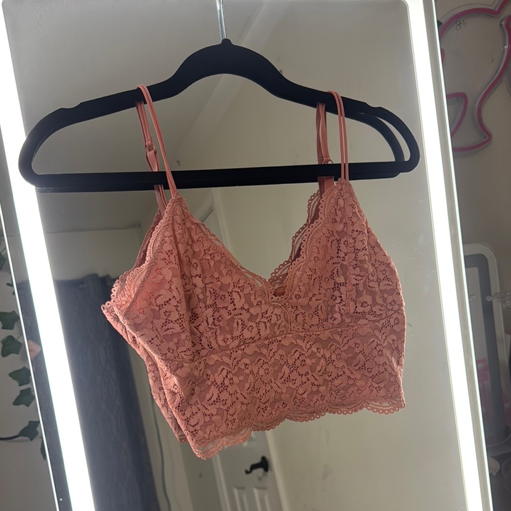 Elegant Pink Lace Bralette